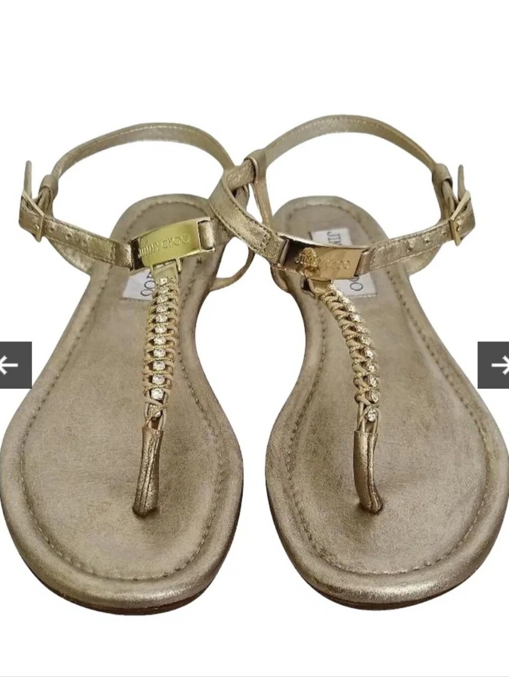 Jimmy Choo flat thong sandals size 37